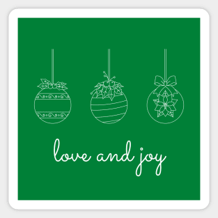 Holiday Collection - Love And Joy (Green/White) Sticker